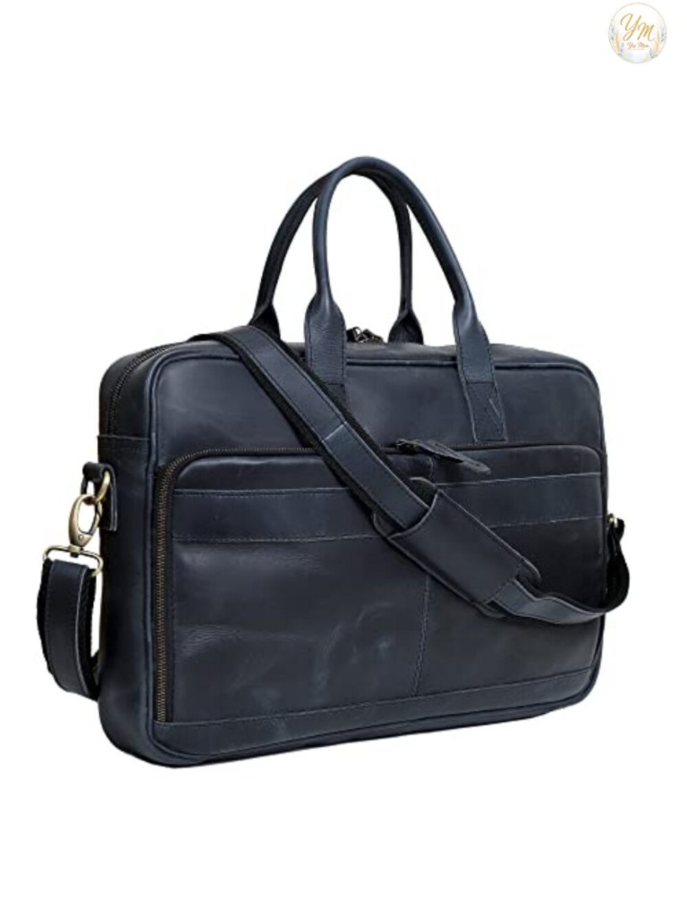 Premium Buffalo Leather Messenger Bag Briefcase Laptop Travel Bag